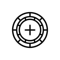 Obraz premium Chip Casino Icon In Trendy Design Vector Editable Stroke