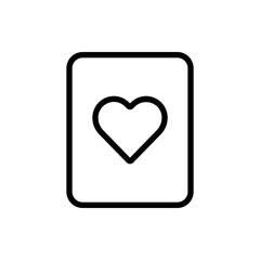 Heart Card Icon In Trendy Design Vector Editable Stroke