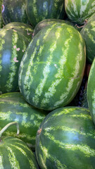 Watermelon. Stack of watermelons together at the grocery counter