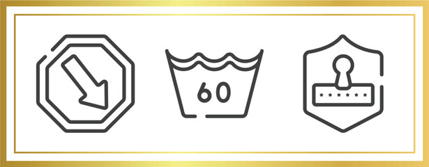 safety outline icons set. linear icons sheet included keep right, null, safety code vector.