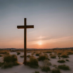 cross at a beautful sunset