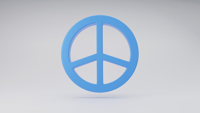 peace logo symbol on white background, 3d rendering