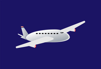 The plane is flying in the sky Vector illustration