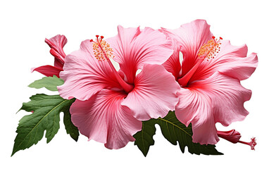 Bewitching Hibiscus Flower Isolated on Transparent PNG Background, rendering. Generative AI