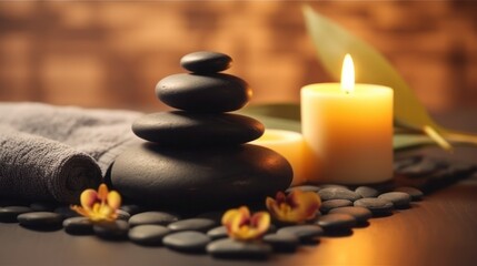 Spa and wellness with candle and florist 