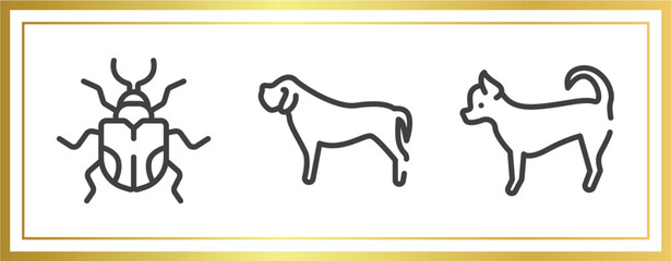 dog and training outline icons set. linear icons sheet included null, mastiff, chihuahua vector.