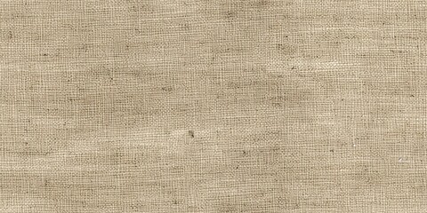 Seamless Natural Cream French Linen Texture Border Background. Old Ecru Flax Fibre Seamless Pattern. Organic Yarn Close Up Weave Fabric Ribbon Trim Banner. Sack Cloth Packaging, Canvas Edging.
