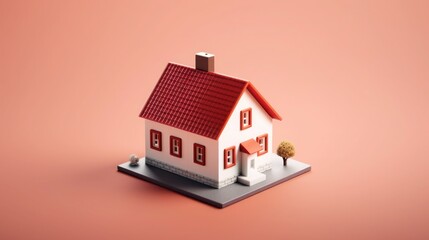 3d icon house with clean background - obrazy, fototapety, plakaty