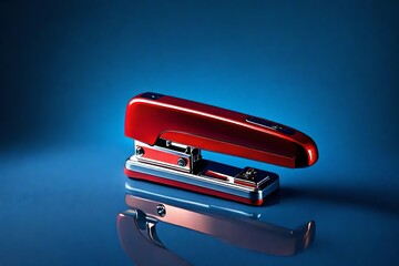 old suitcase on a blue background
