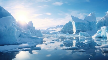 Ice and icebergs are melting due to global warming. - Powered by Adobe