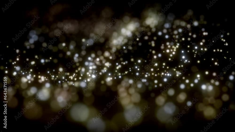Wall mural countless flashing golden particles form an elegant bokeh.