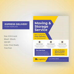 Moving Service Promotional Flyer Template Layout