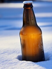 Bottle of Beer in the snow