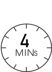 4 minutes clock timer sign vector design suitable for many uses