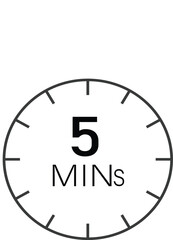 5 minutes clock timer sign vector design suitable for many uses