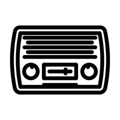 retro radio music line icon vector. retro radio music sign. isolated contour symbol black illustration