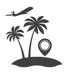 palm tree island icon - 643676743