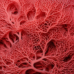 Red organic pattern coral-like