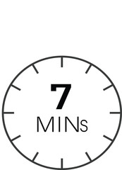 7 minutes clock timer sign vector design suitable for many uses