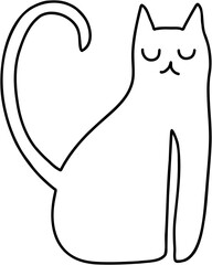 doodle freehand sketch drawing of cat.