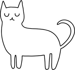 doodle freehand sketch drawing of cat.