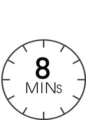  8 minutes clock timer sign vector design suitable for many uses