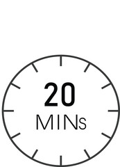 20 minutes clock timer sign vector design suitable for many uses