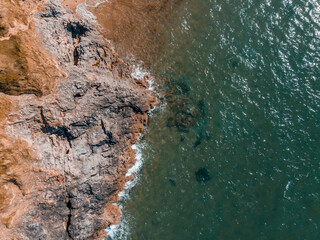 the coastline from above