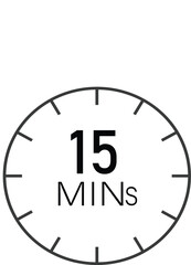 15 minutes clock timer sign vector design suitable for many uses