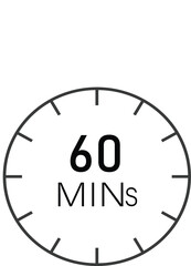 60 minutes clock timer sign vector design suitable for many uses