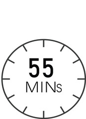55 minutes clock timer sign vector design suitable for many uses
