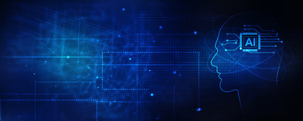 2d illustration Artificial Intelligence (AI) concept
