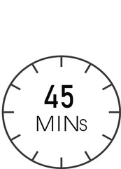 45 minutes clock timer sign vector design suitable for many uses