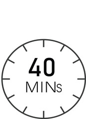 Fototapeta na wymiar 40 minutes clock timer sign vector design suitable for many uses
