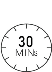 30 minutes clock timer sign vector design suitable for many uses