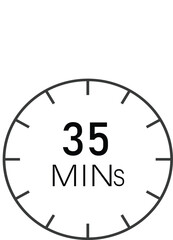 35 minutes clock timer sign vector design suitable for many uses