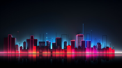 Fototapeta premium néon minimalista da cidade