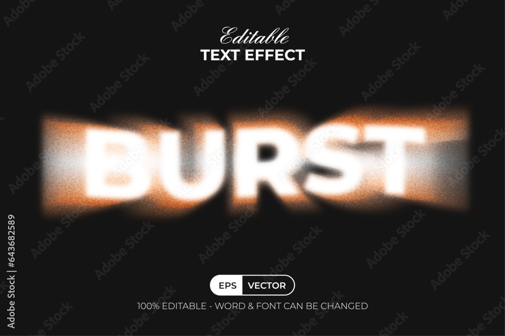 Poster Burst Text Effect Noise Texture Style. Editable Text Effect.