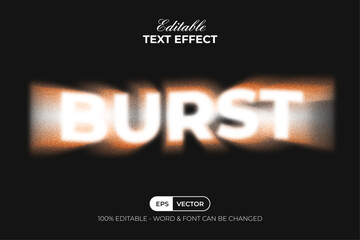 Burst Text Effect Noise Texture Style. Editable Text Effect.