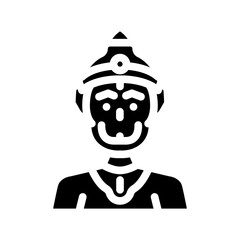 hanuman hinduism religion glyph icon vector. hanuman hinduism religion sign. isolated symbol illustration