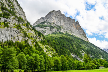 Lauterbrunnen, Schmadribach, Mürrenbach, Stechelberg, Breithorn, Weisse Lütschine, Fluss, Lauterbrunnental, Wasserfall, Dorf, Wanderweg, Berner Oberland, Alpen, Sommer, Schweiz