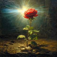 A Serene Rose in the Sunlight