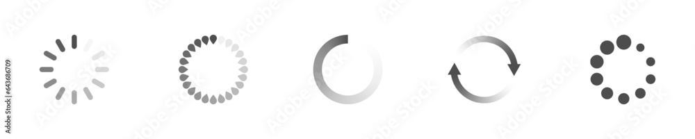 Poster download sign set. load icons set. load system. data load. loading bar. froze computer. vector stock