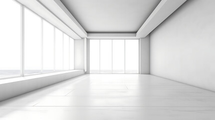 Fototapeta premium Modern White Room Contemporary Minimalist Interior Background