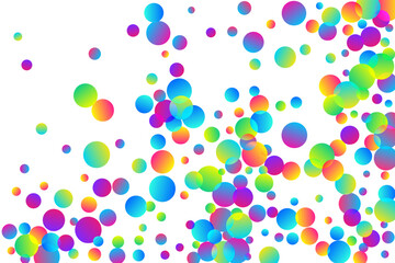 Colored falling confetti decoration vector background. Rainbow round elements christmas vector. Cracker poppers party confetti. Prize event decoration illustration. Random pieces.