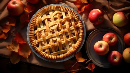 Bird's-eye view of apple  pie 