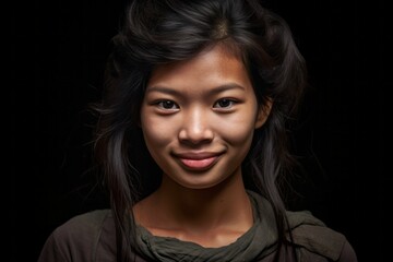 Fototapeta premium Studio portrait photography of a jovial girl in her 30s wearing a lightweight base layer at the angkor wat in siem reap cambodia. With generative AI technology