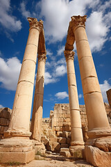 Columns of the cardo maximus, Ancient Roman city of Gerasa of Antiquity