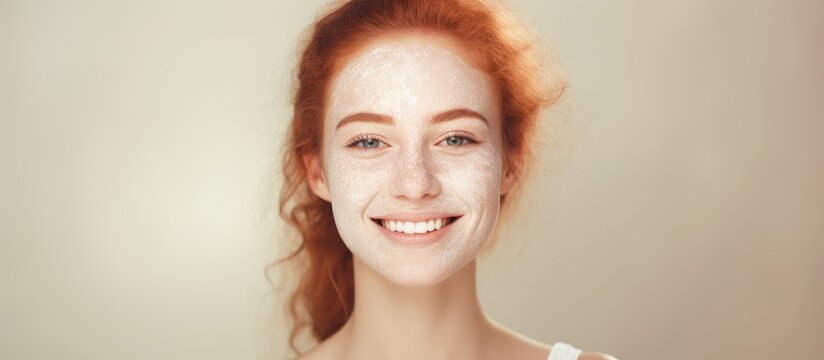 Paraphrase Composite image of young woman with fair skin emphasizing skincare beauty and awareness