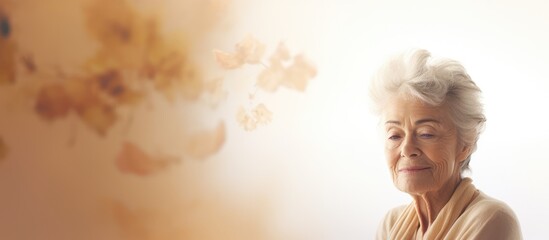 Portrait of a pensive elderly Caucasian widow highlighting contemplation support loneliness and awareness in retirement